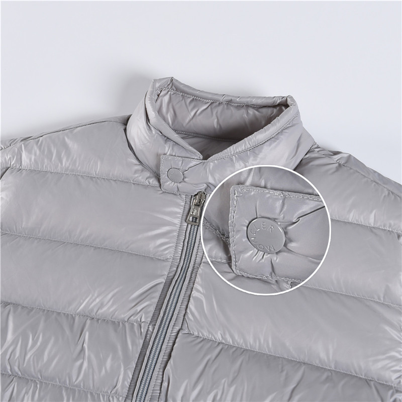 Moncler / Mongkelai 2025 Acorus Classic Lightweight Stand-Collar Casual Men’s Down Jacket –Light Grey