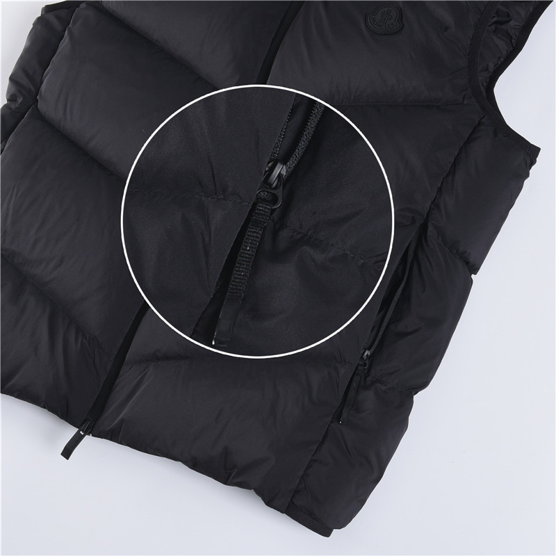 Moncler / Mongkelai 25SS Guersac Autumn/Winter New Arrival – Twill Hooded Down Vest with Detachable Hood, Luxury Casual Style, Unisex, Black