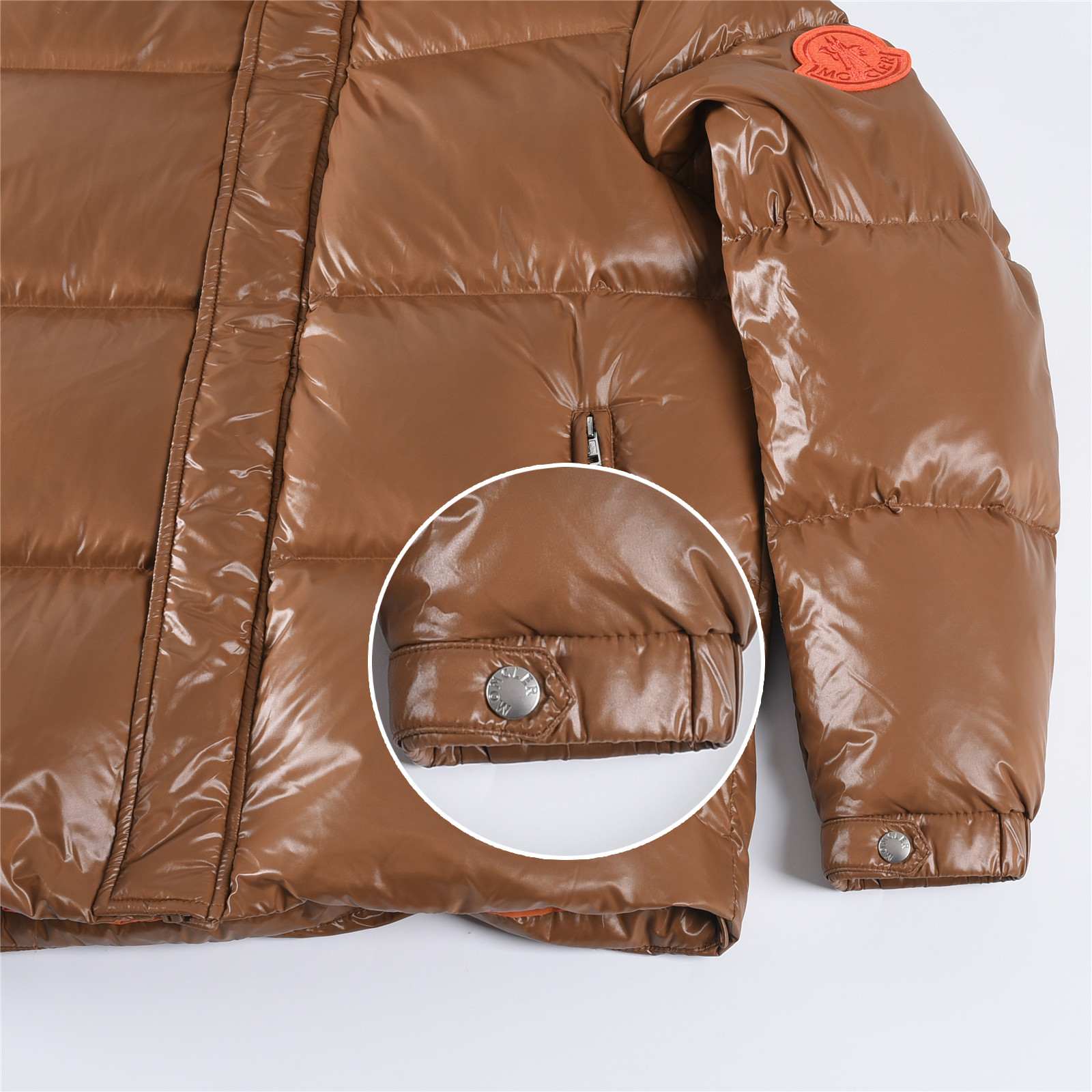 Parana new autumn/winter hooded puffer jacket with large logo, upgraded down jacket, unisex, brown.