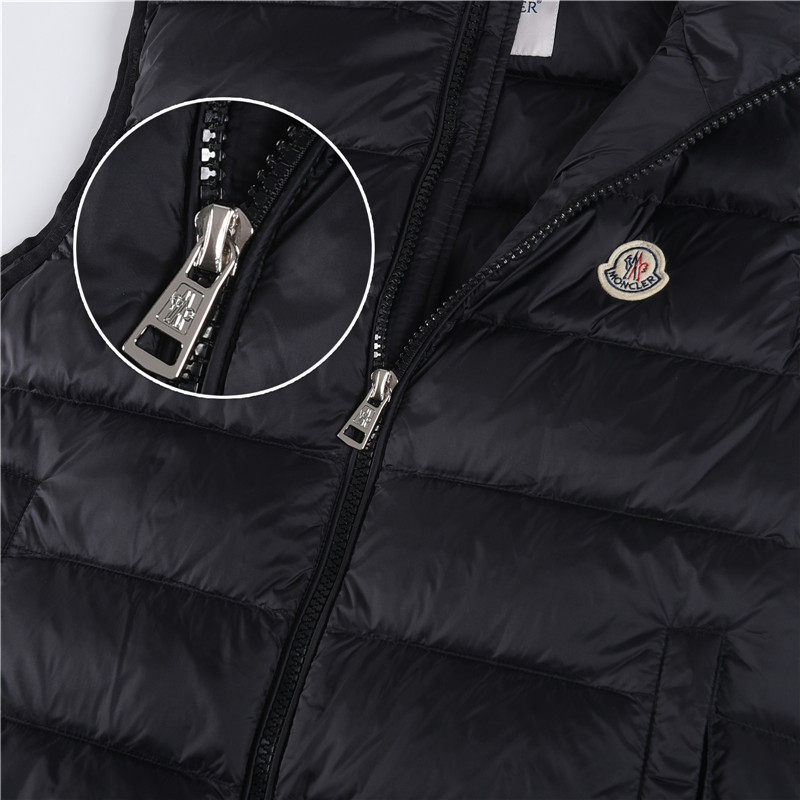 Moncler / Mongkelai 25SS Vendavel Autumn/Winter New Arrival – Windproof Luxury Casual Stand-Collar Down Vest, Unisex, Black