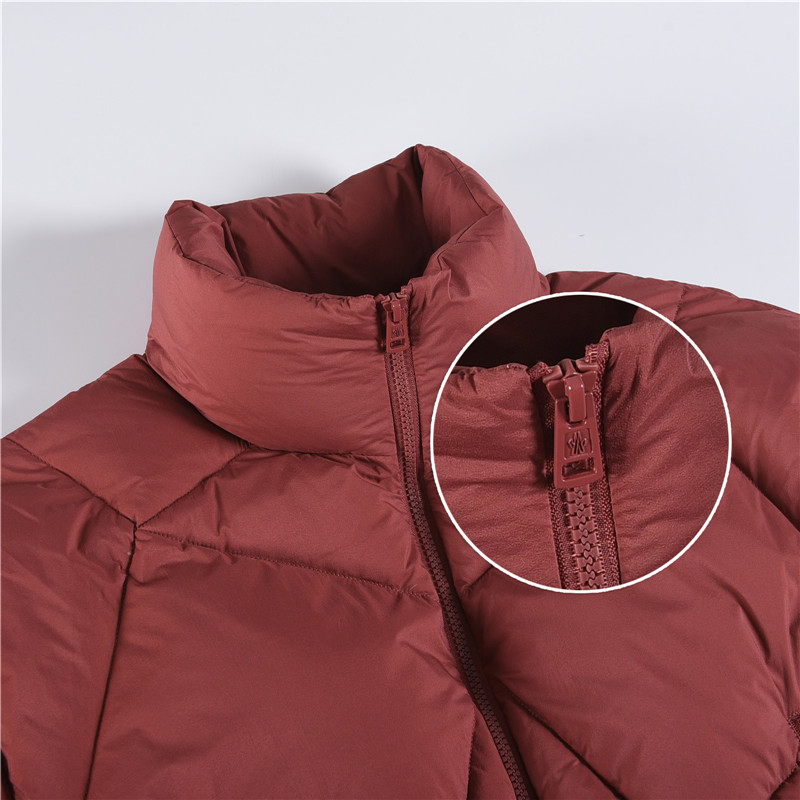 Mongkelai 2025 Vardar Autumn/Winter New Arrival – Diamond Quilted Stand-Collar Down Jacket, Unisex, Rose Red