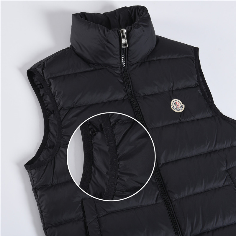 Moncler / Mongkelai 25SS Vendavel Autumn/Winter New Arrival – Windproof Luxury Casual Stand-Collar Down Vest, Unisex, Black
