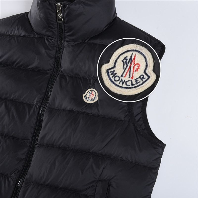 Moncler / Mongkelai 25SS Vendavel Autumn/Winter New Arrival – Windproof Luxury Casual Stand-Collar Down Vest, Unisex, Black