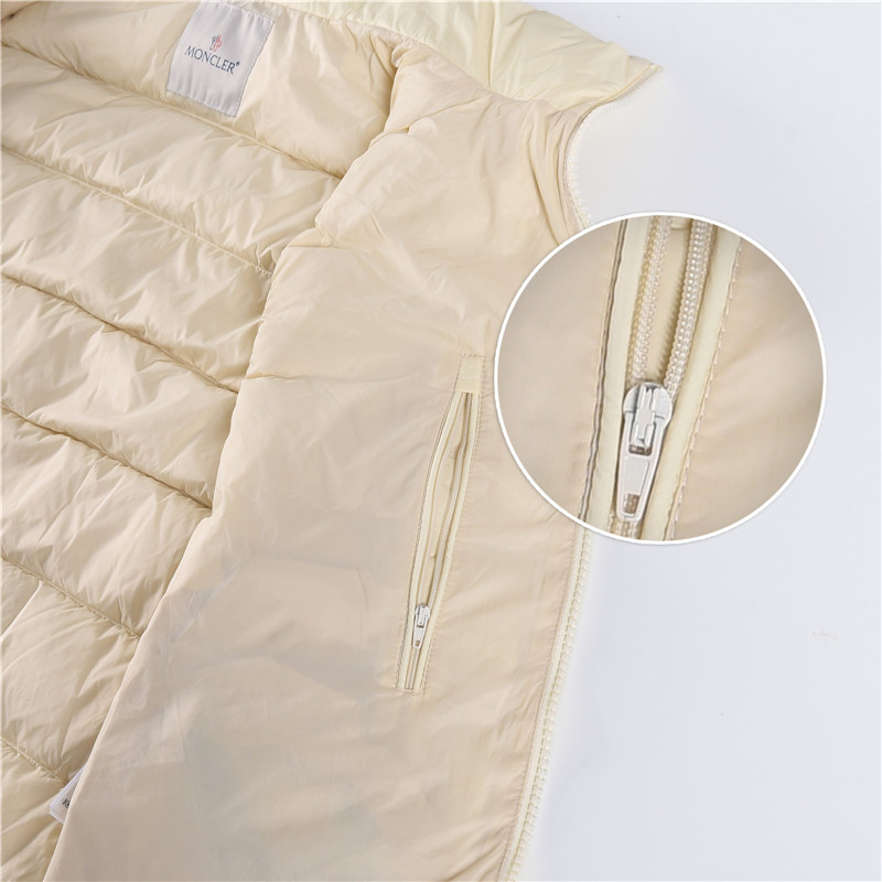 Moncler / Mongkelai 25SS Vendavel Autumn/Winter New Arrival – Windproof Luxury Casual Stand-Collar Down Vest, Unisex, White