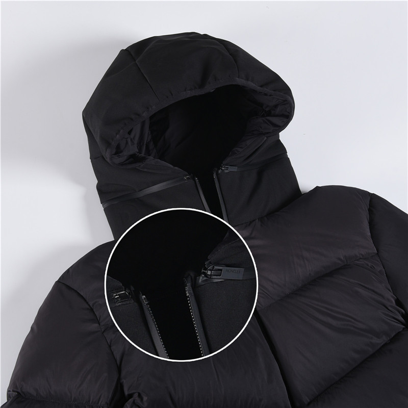 Mongkelai 25SS Forez Autumn/Winter New Arrival – Matte Hooded Down Jacket with Detachable Hood, Unisex, Black
