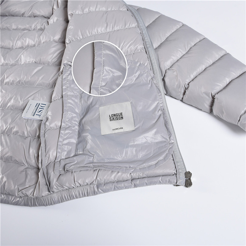 Moncler / Mongkelai 2025 Acorus Classic Lightweight Stand-Collar Casual Men’s Down Jacket –Light Grey