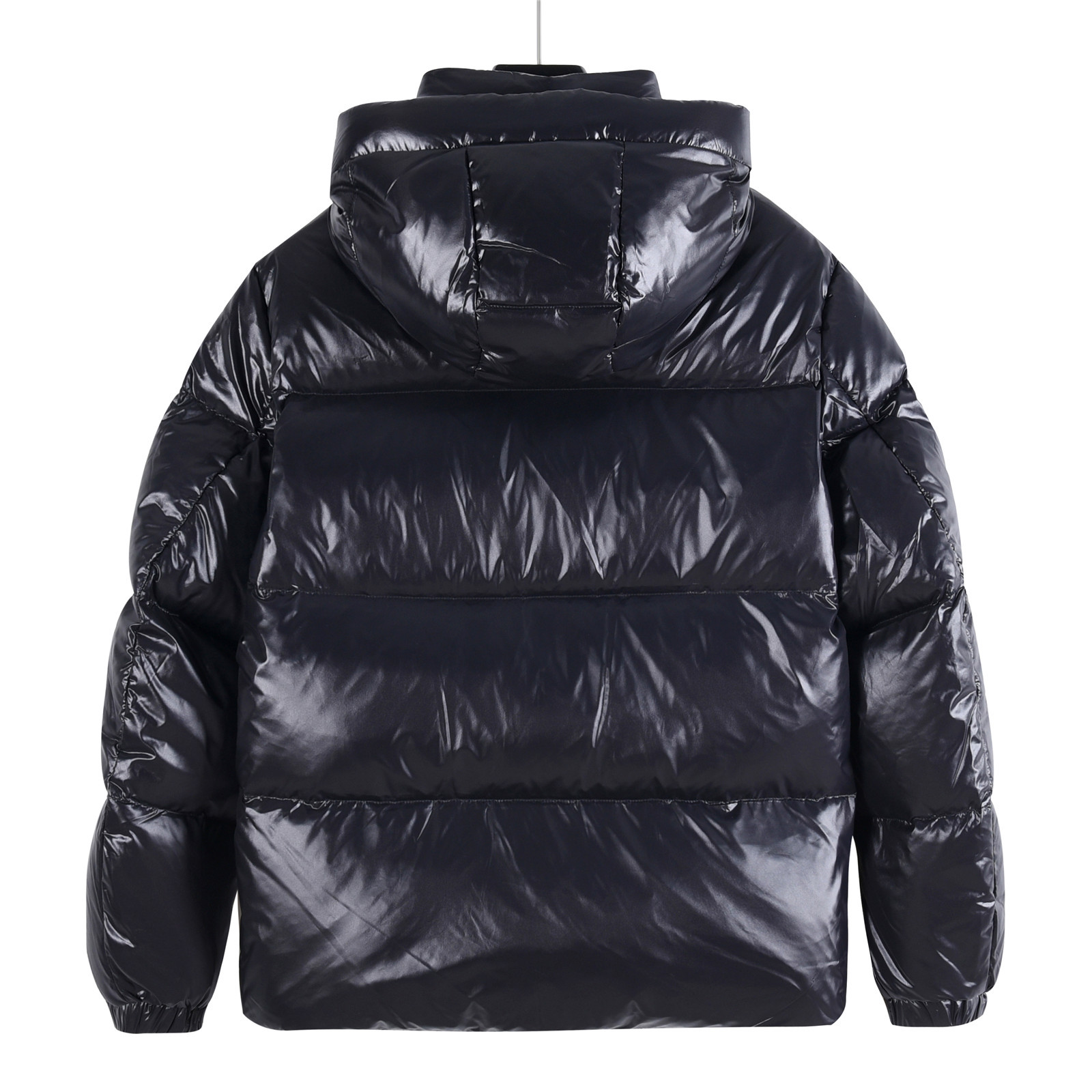 Parana new autumn/winter hooded puffer jacket with large logo, upgraded down jacket, unisex, black.