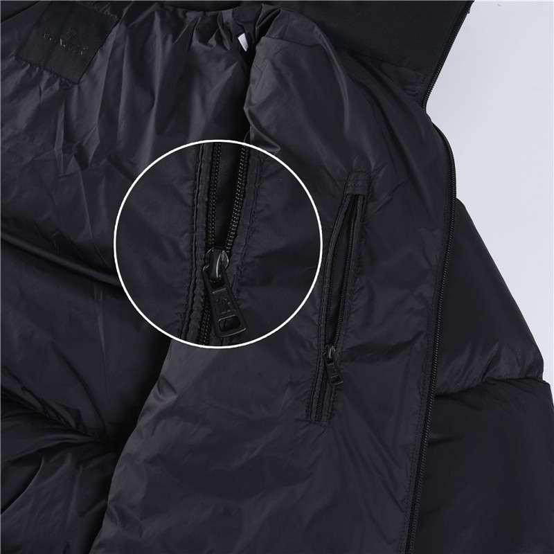 Mongkelai 25SS Forez Autumn/Winter New Arrival – Matte Hooded Down Jacket with Detachable Hood, Unisex, Black