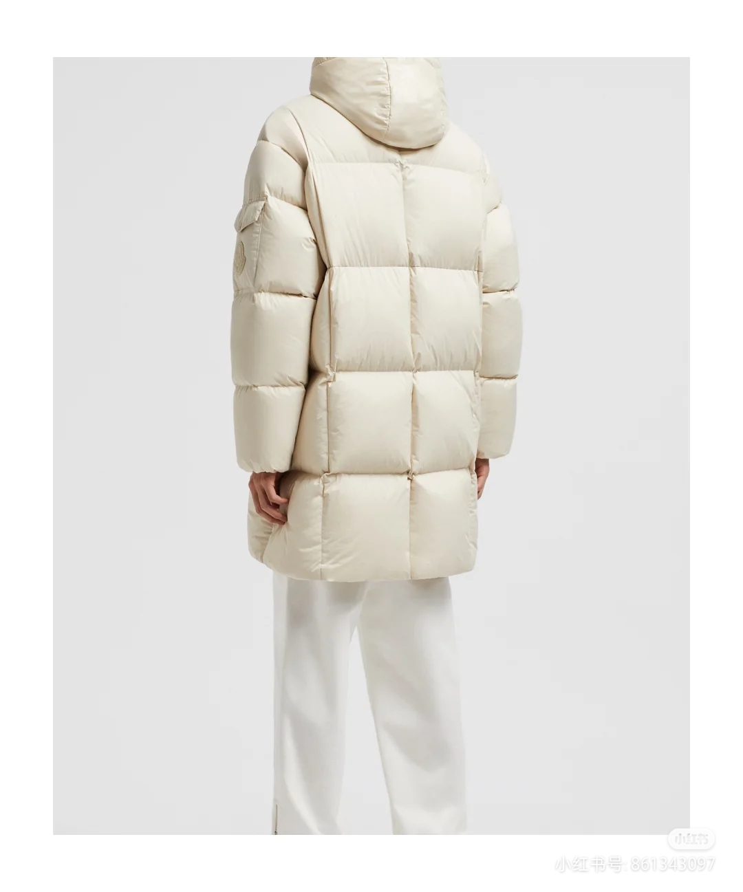 Mongkelai 25SS Alize Autumn/Winter New Arrival – Long Down Jacket with Large Logo, Thickened, Detachable Hood, Unisex Beige