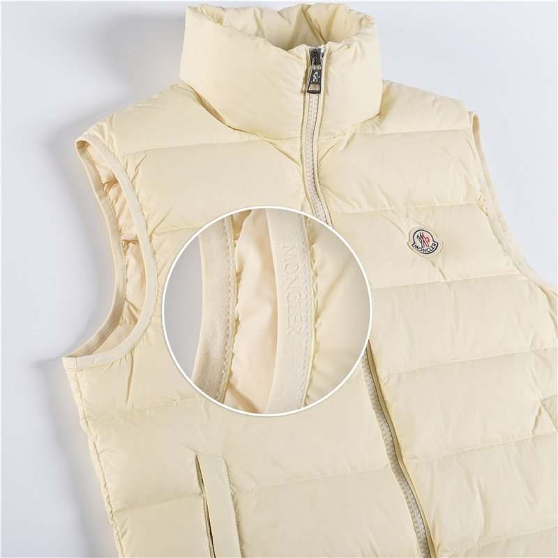 Moncler / Mongkelai 25SS Vendavel Autumn/Winter New Arrival – Windproof Luxury Casual Stand-Collar Down Vest, Unisex, White