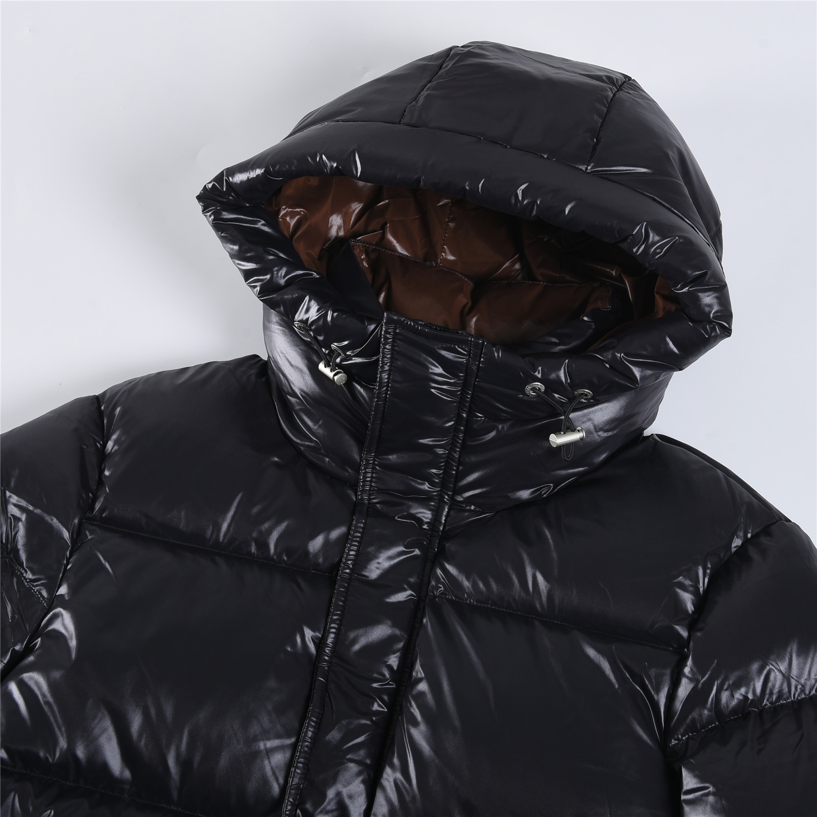 Parana new autumn/winter hooded puffer jacket with large logo, upgraded down jacket, unisex, black.