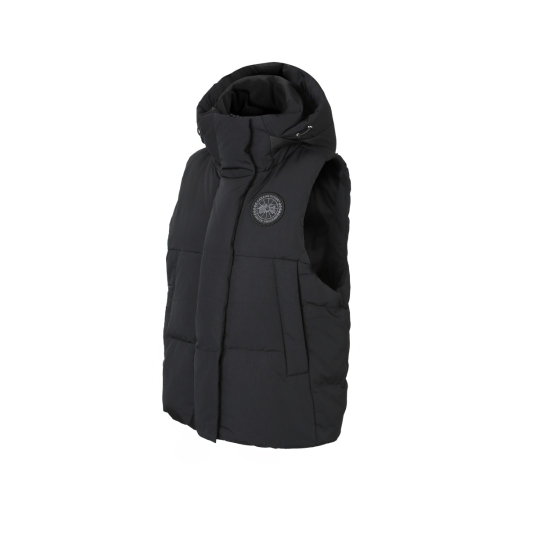 Canada Goose Junction Puffer Down Vest with Logo Patch– Black
