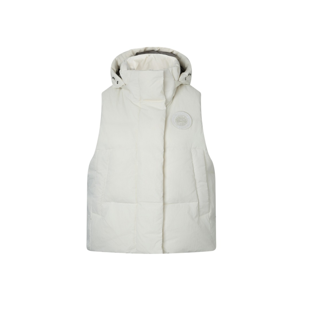 Canada Goose Junction Puffer Down Vest with Logo Patch– White