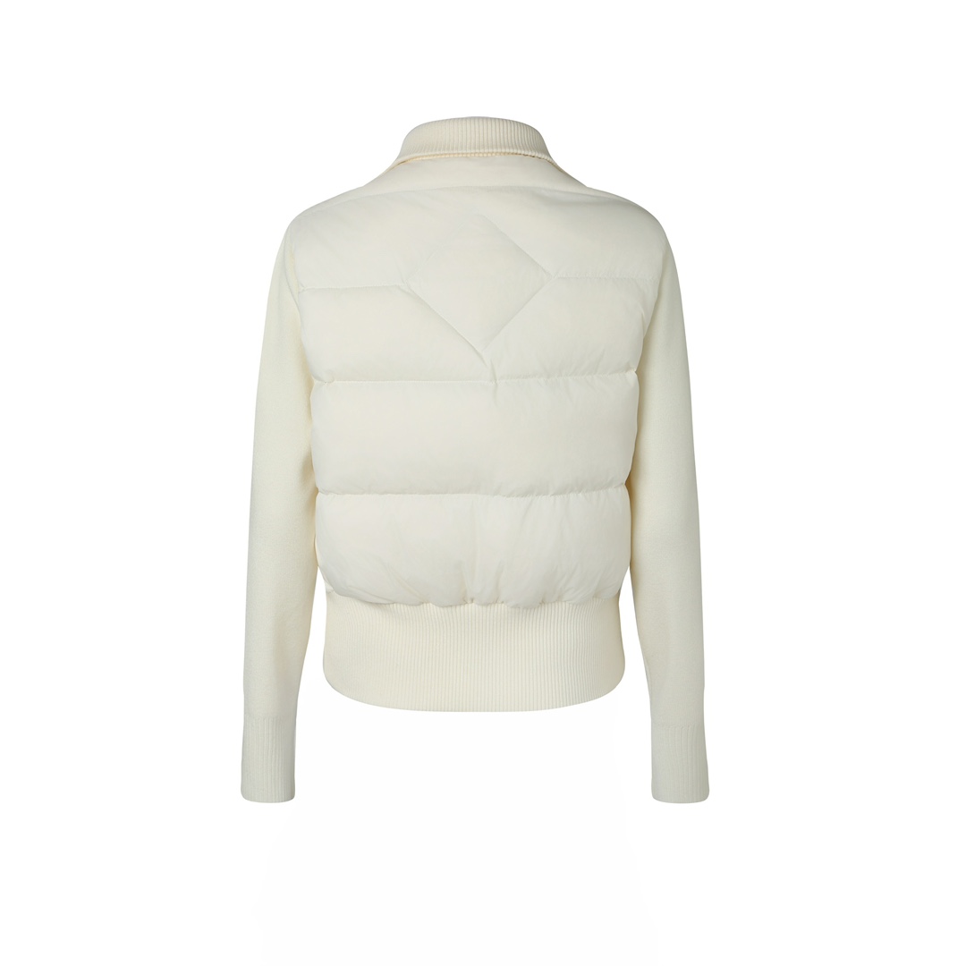 Canada Goose Women’s Wide-Stitch Knitted Down Jacket – White
