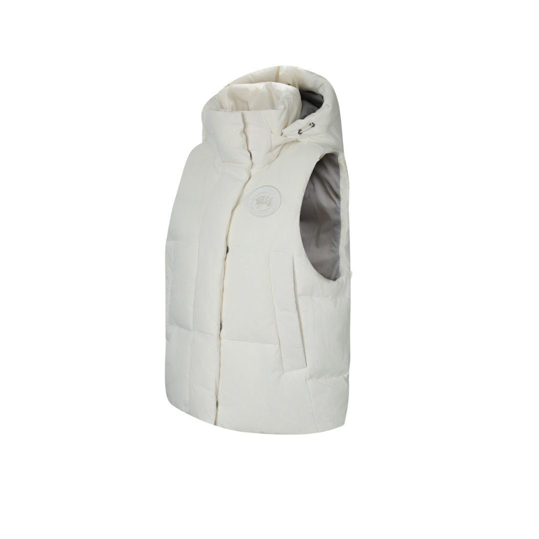 Canada Goose Junction Puffer Down Vest with Logo Patch– White