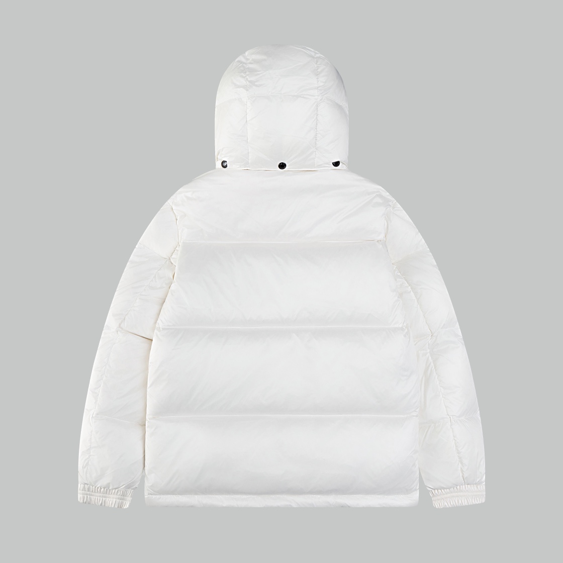 Moncler FWMontbeliard Fashion Down Jacket – Tricolor Stripe Double Zipper, Detachable Hood – White