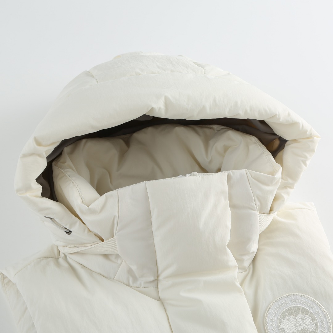 Canada Goose Junction Puffer Down Vest with Logo Patch– White