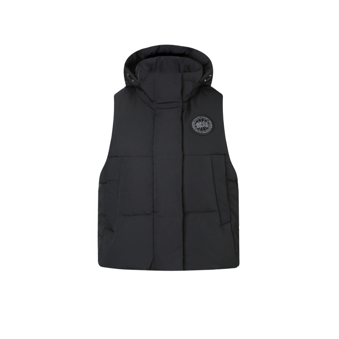 Canada Goose Junction Puffer Down Vest with Logo Patch– Black