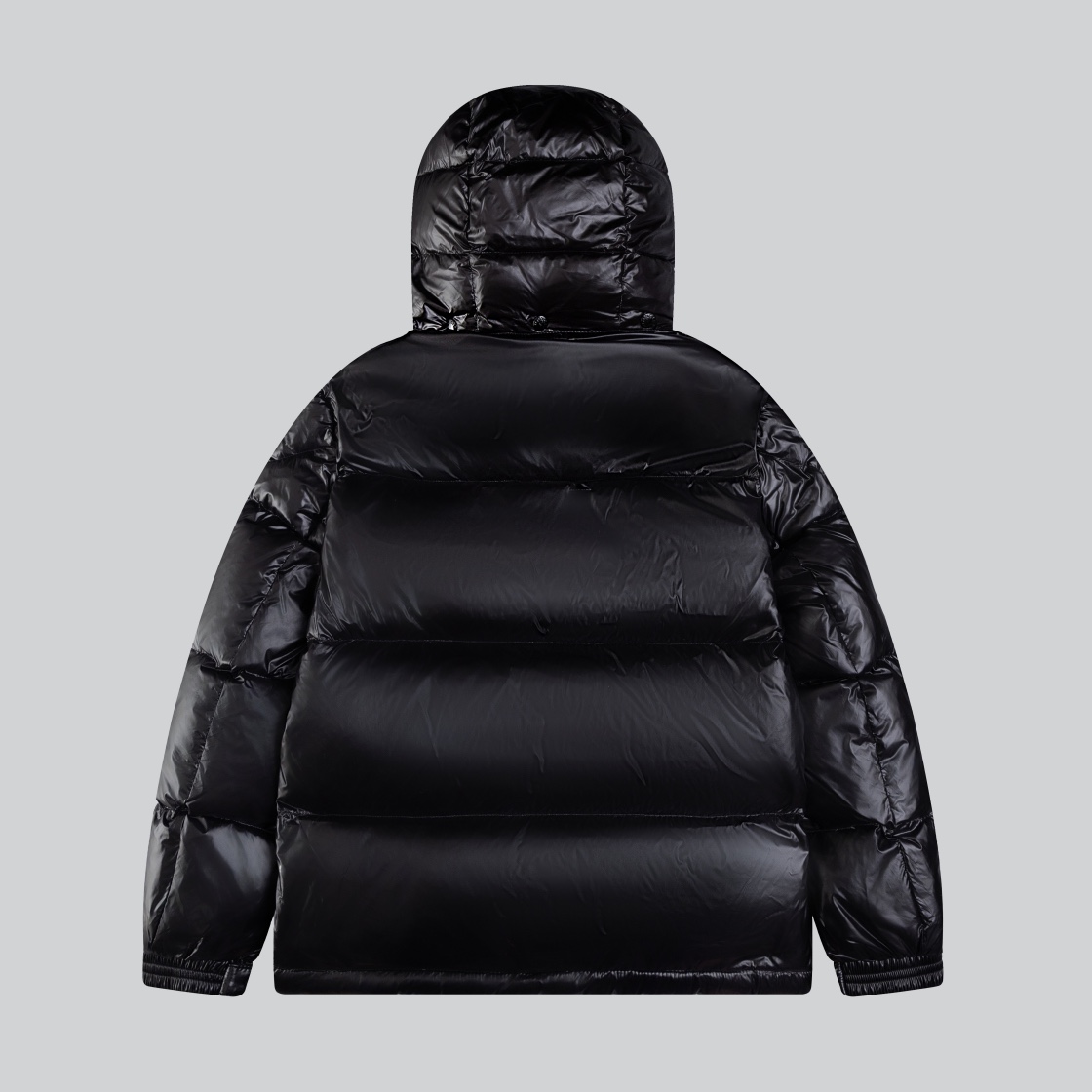 Moncler FWMontbeliard Fashion Down Jacket – Tricolor Stripe Double Zipper, Detachable Hood – Black