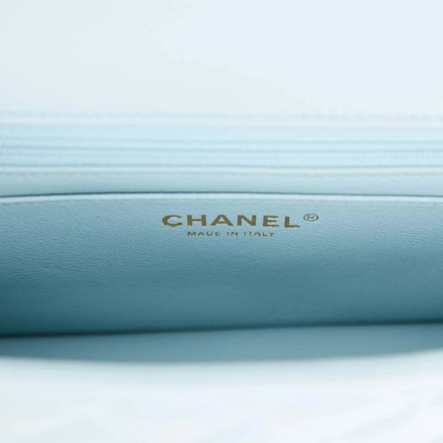 Chanel Mini Rectangular Flap with Top Handle Blue Lambskin Light Gold Hardware