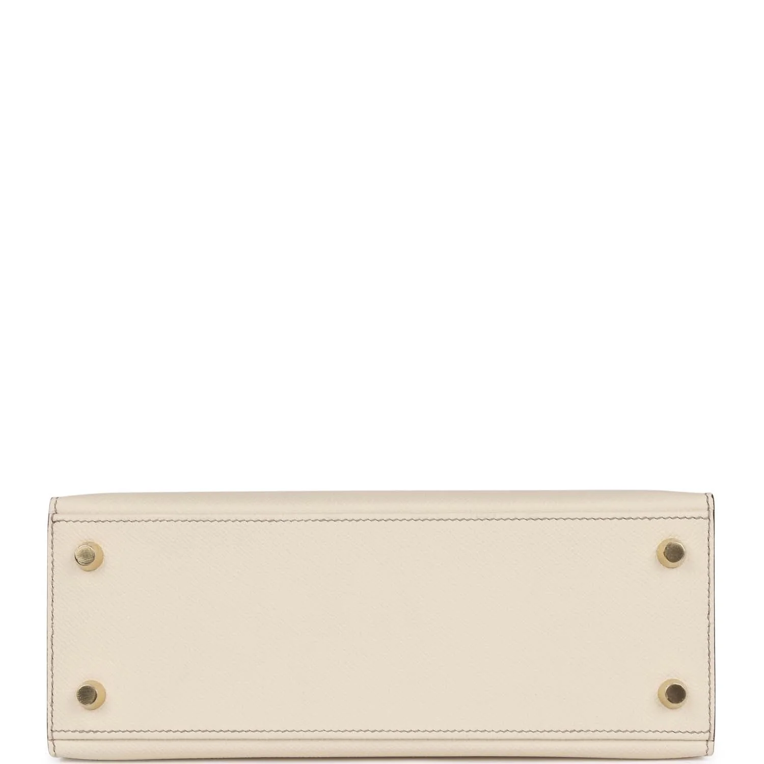 Hermes Special Order (HSS) Kelly Sellier 25 Craie and Gris Asphalte Epsom Brushed Gold Hardware