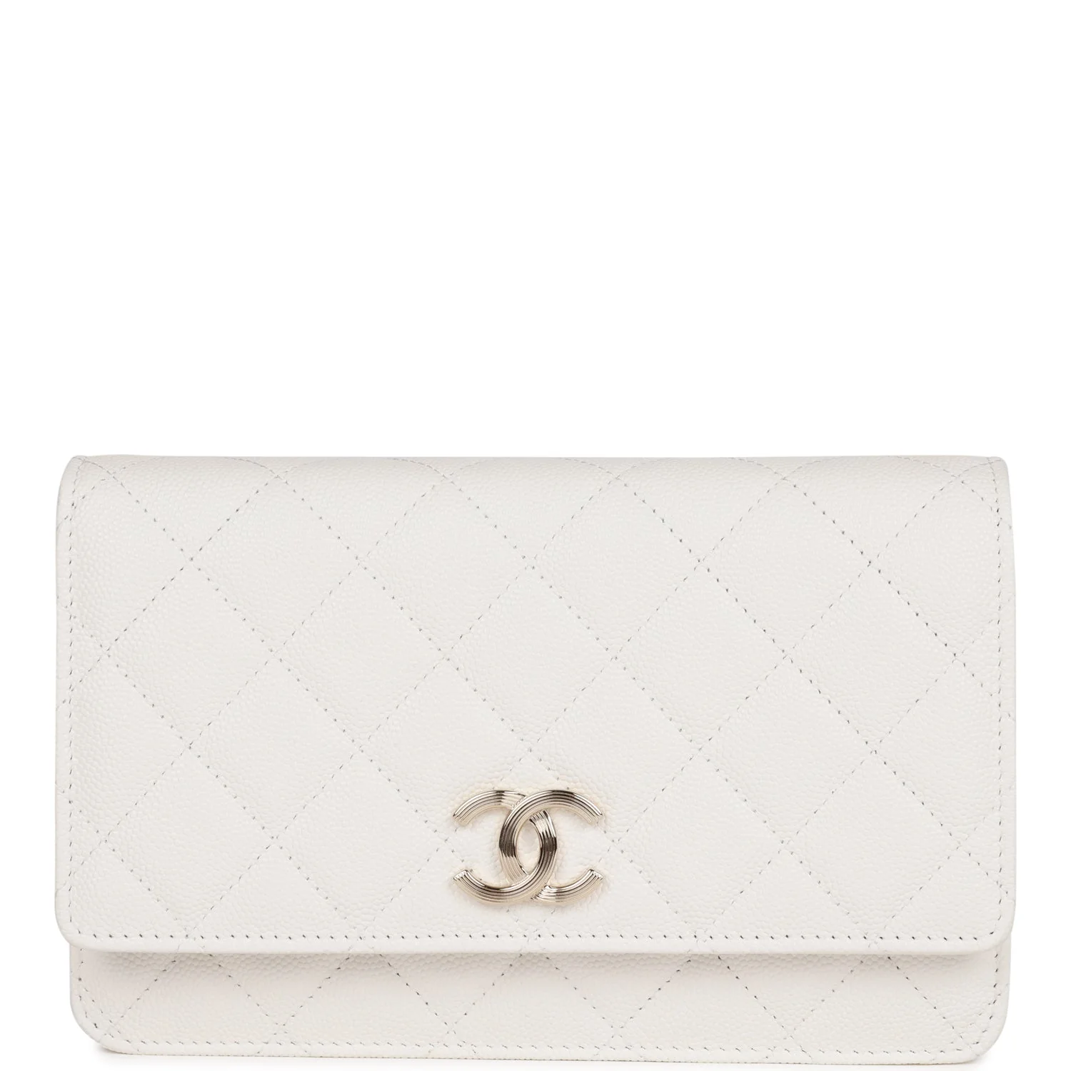 Chanel Wallet on Chain WOC White Caviar Light Gold Hardware