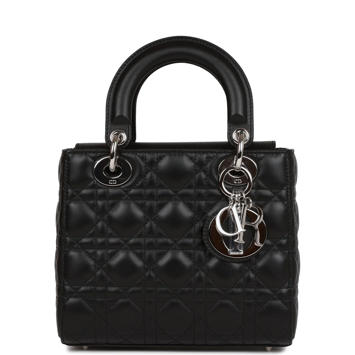 Christian Dior Small ABCDior Lady Dior Tote Black Lambskin Silver Hardware
