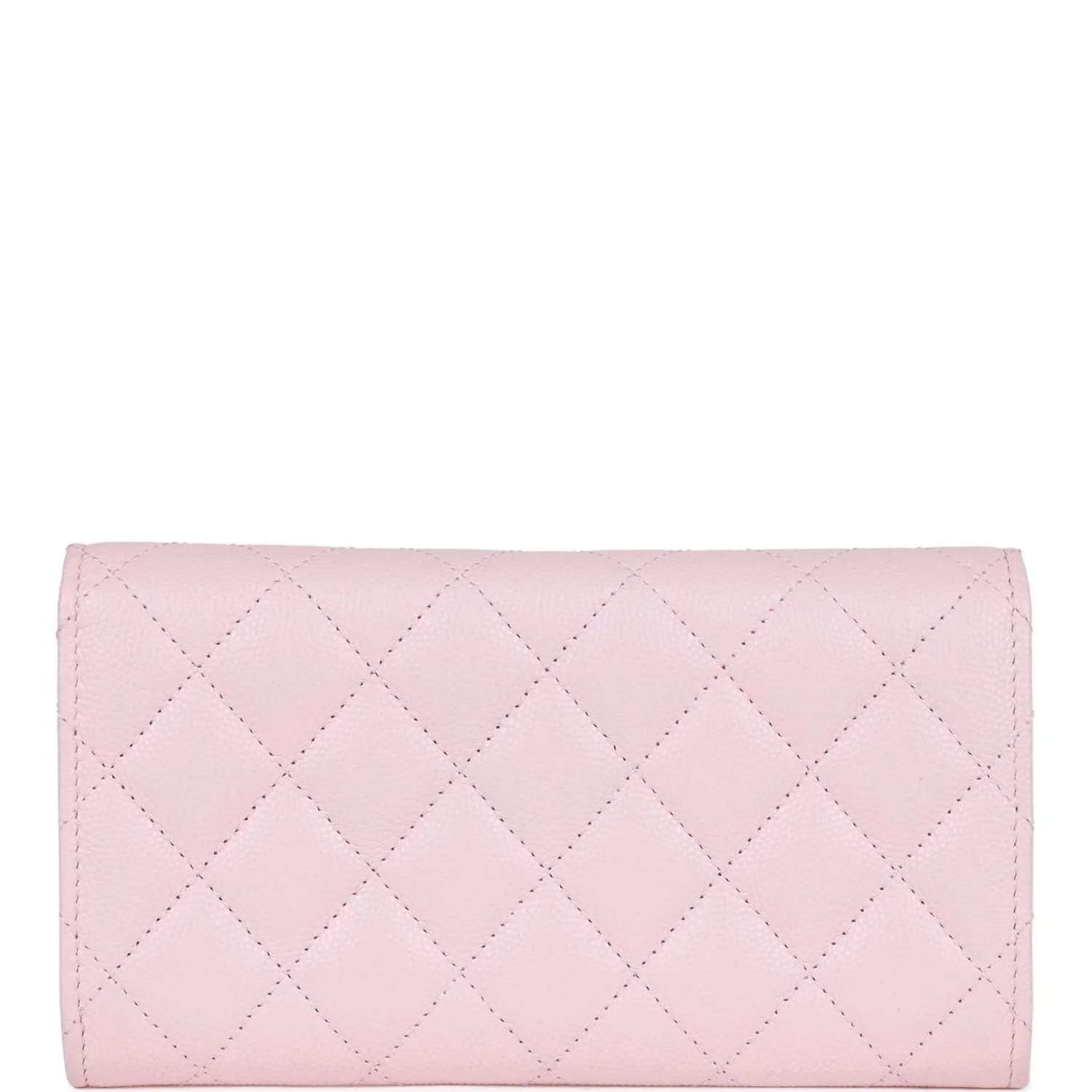 Chanel CC Large Gusset Flap Wallet Pink Caviar Light Gold Hardware