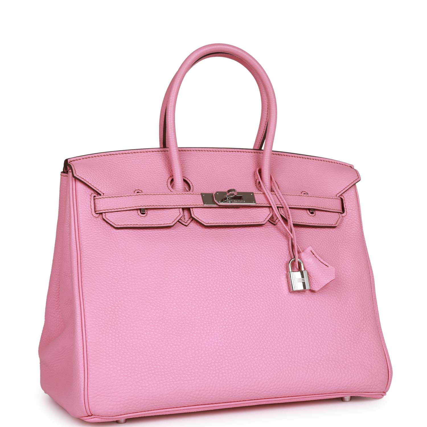 Pre-owned Hermes Birkin 35 Bubblegum Togo Palladium Hardware