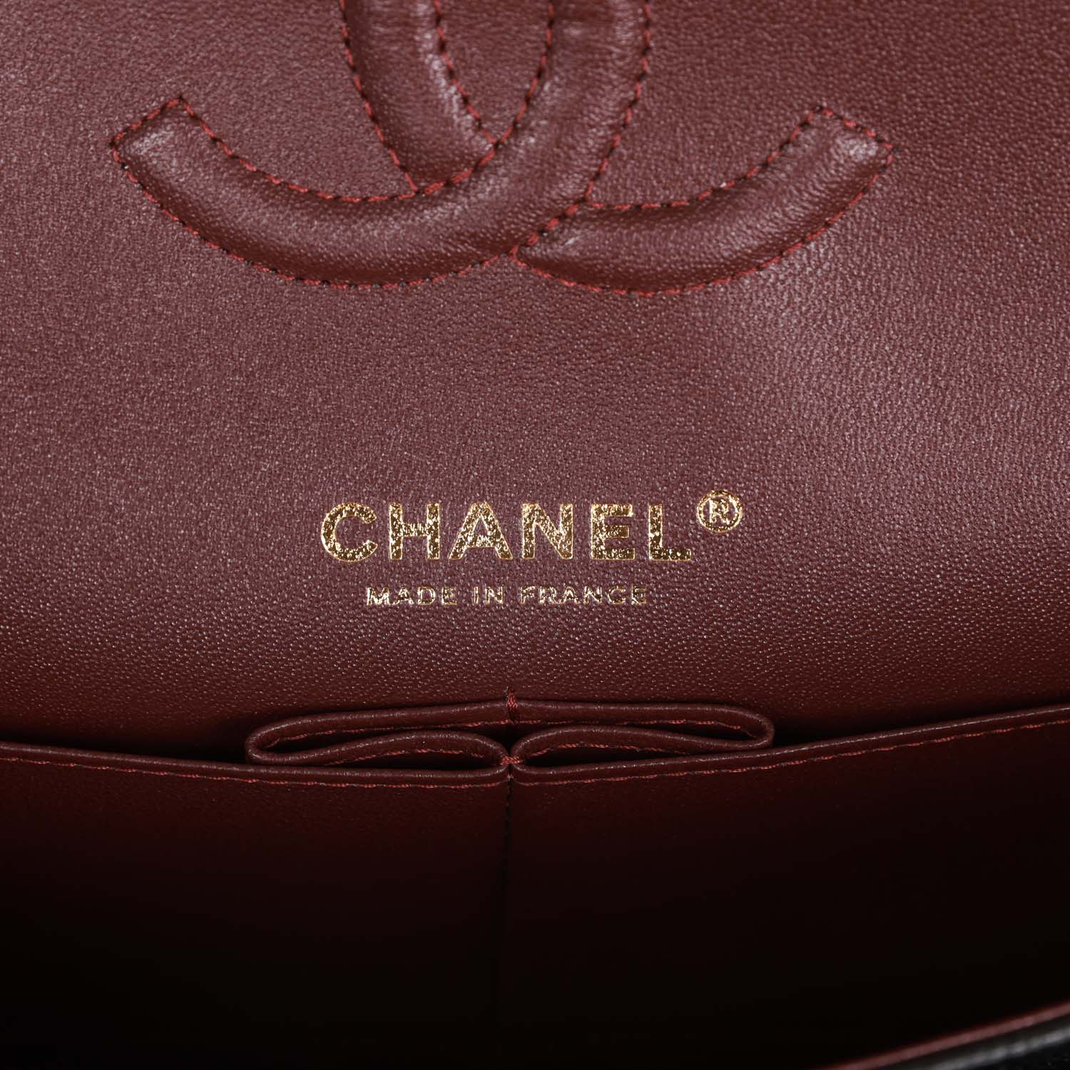 Chanel Medium Classic Double Flap Bag Black Quilted Caviar Gold Hardware