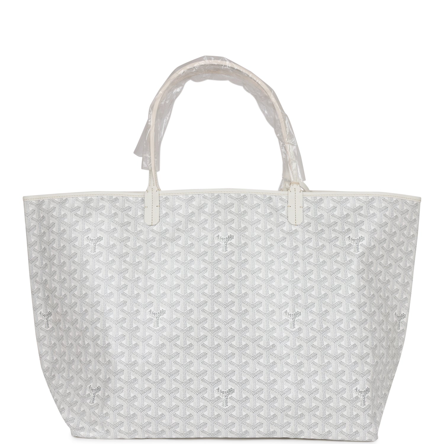 Goyard Goyardine White St. Louis GM Tote Bag Silver Hardware