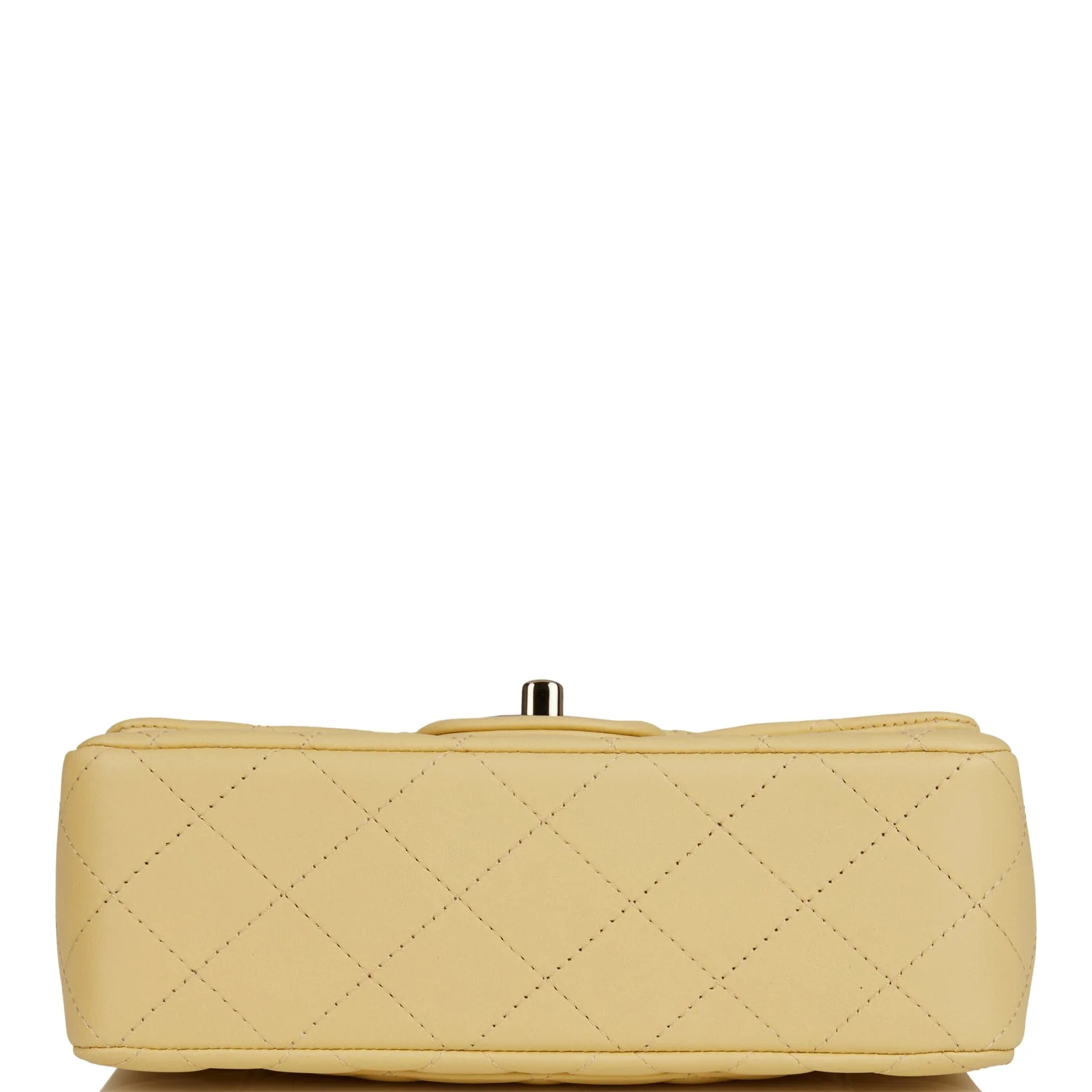 Chanel Mini Rectangular Flap with Top Handle Yellow Lambskin Light Gold Hardware