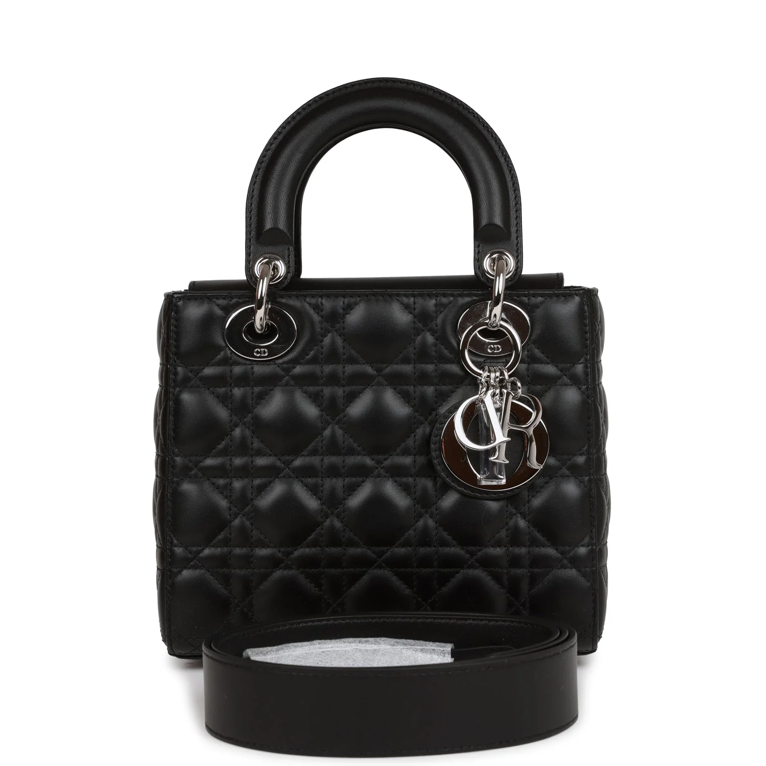 Christian Dior Small ABCDior Lady Dior Tote Black Lambskin Silver Hardware
