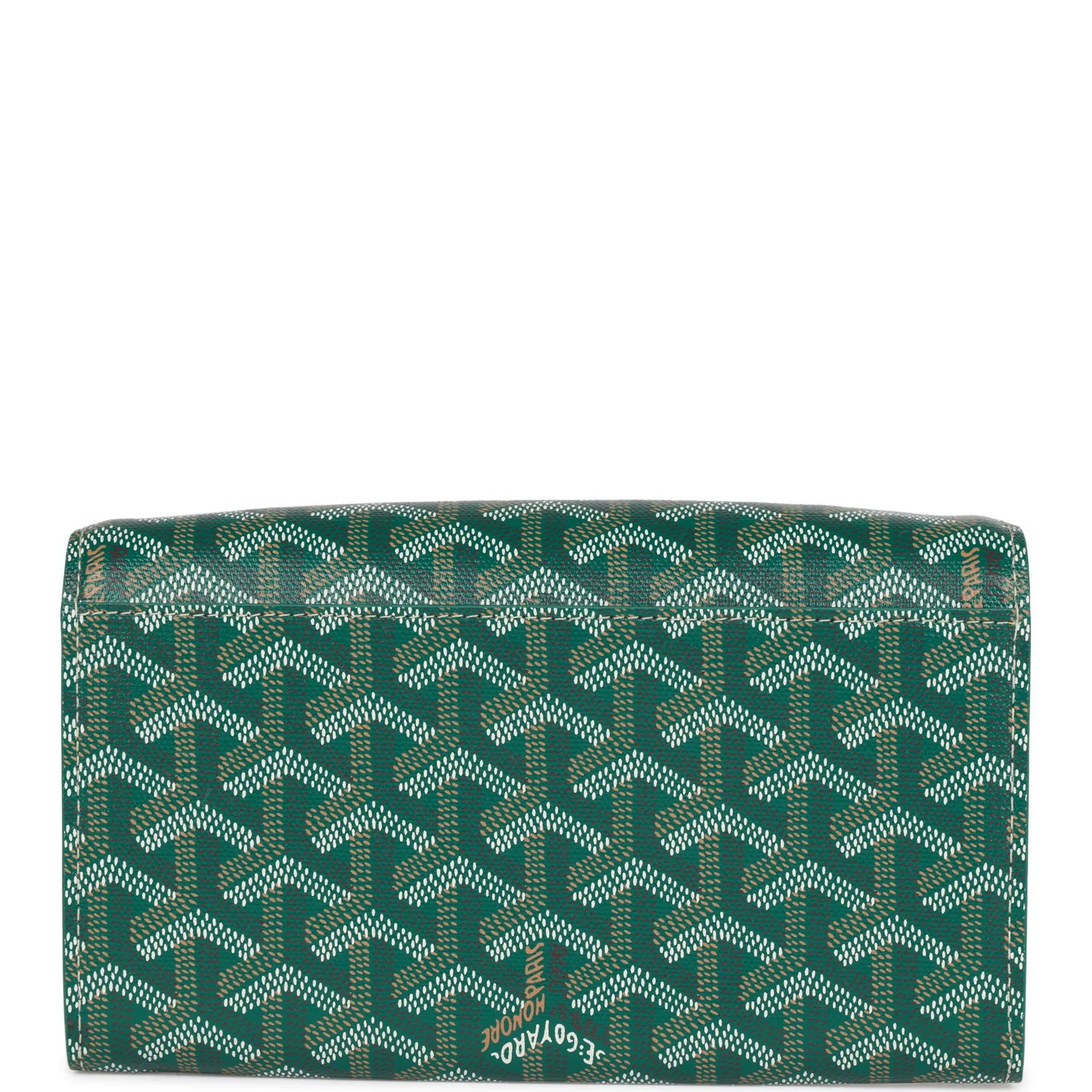 Goyard Goyardine Green Varenne Continental Wallet Bag Silver Hardware