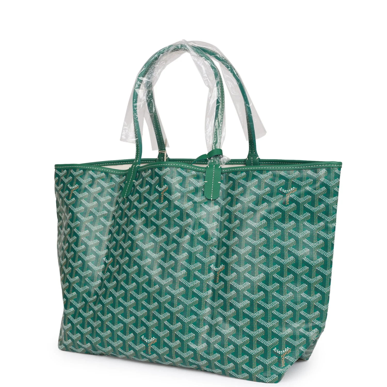 Goyard Goyardine Green St. Louis PM Tote Bag Silver Hardware