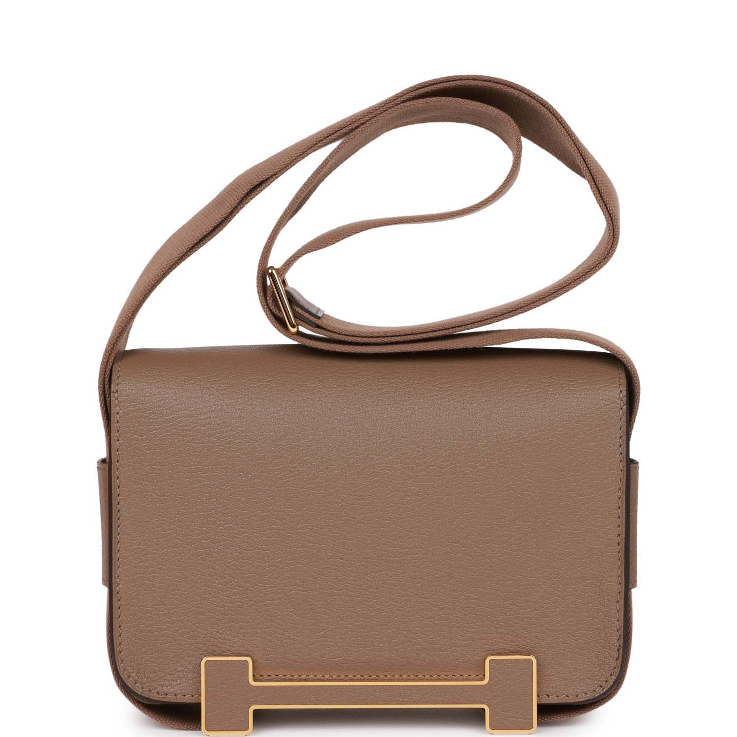 Hermes Geta Etoupe Chevre Gold Hardware
