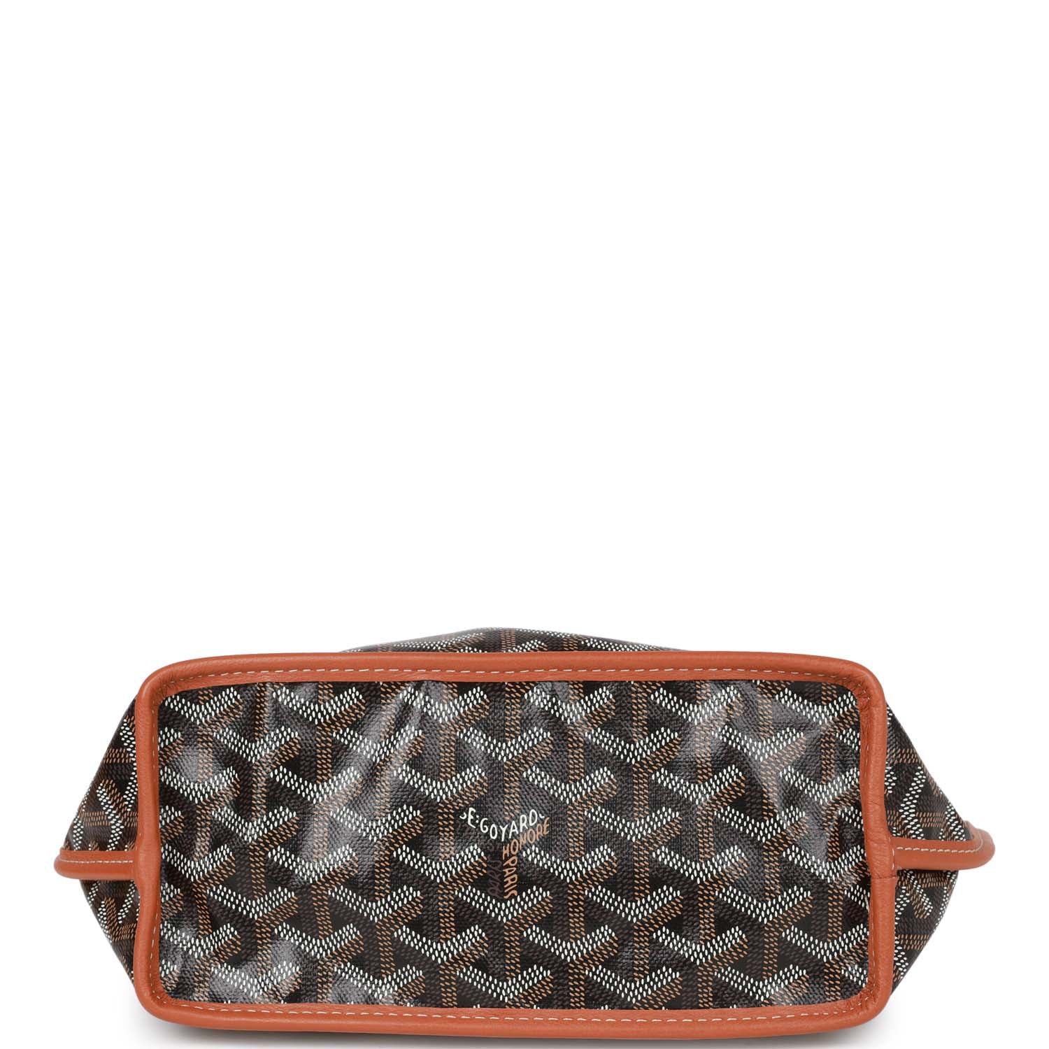 Goyard Goyardine Black and Brown Anjou Mini Reversible Tote Bag Palladium Hardware