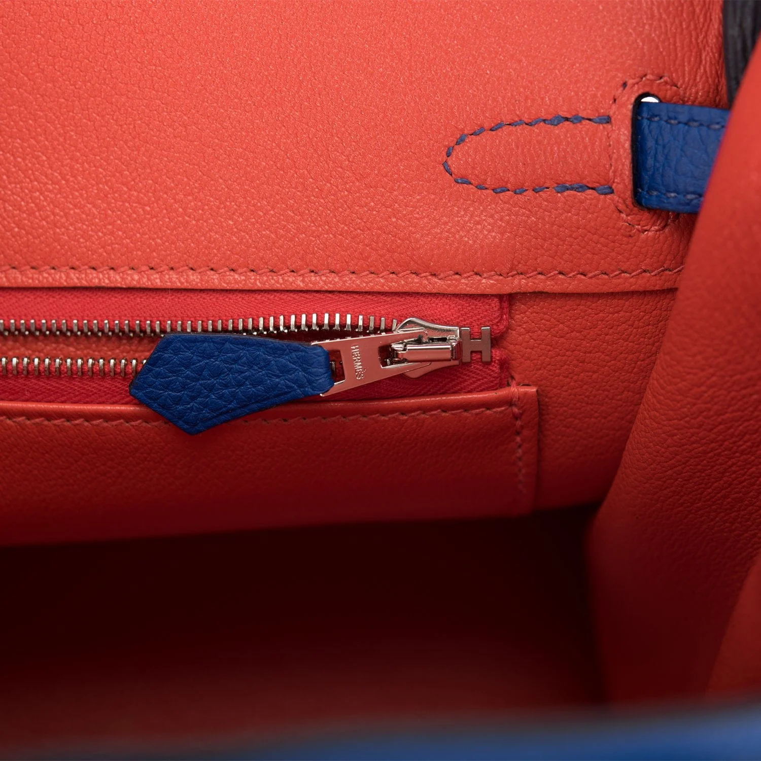 Hermes Birkin 25 Bleu Royal Verso Togo Palladium Hardware