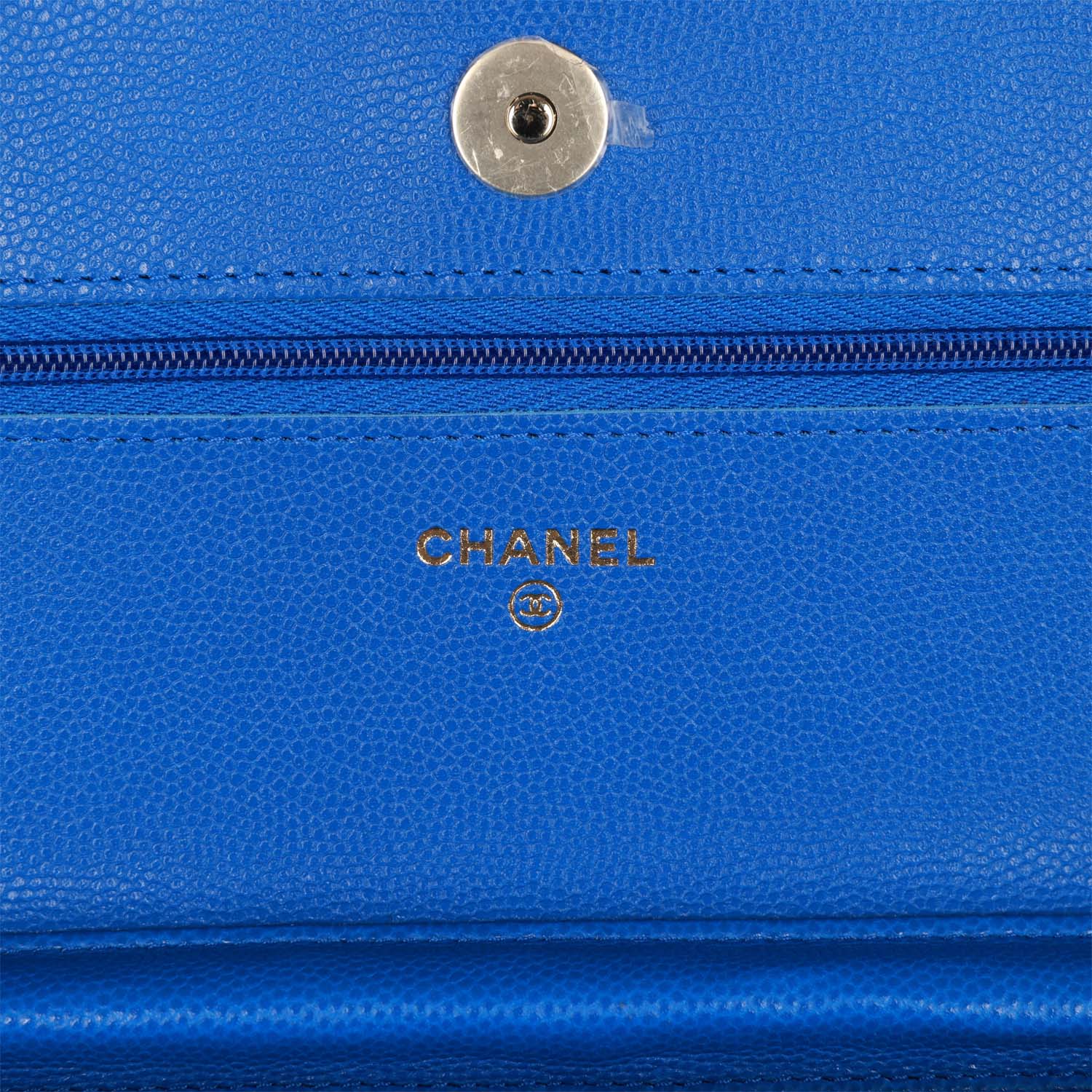 Chanel Wallet on Chain WOC Blue Caviar Light Gold Hardware