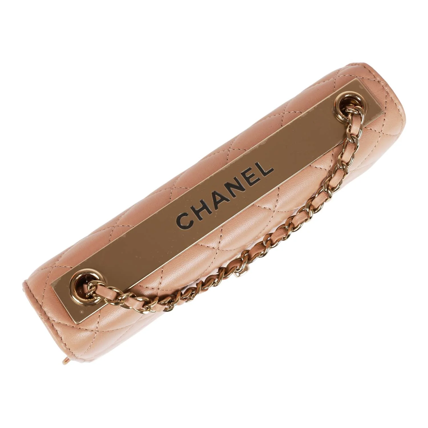 Chanel Trendy CC Wallet on Chain WOC Beige Lambskin Gold Hardware