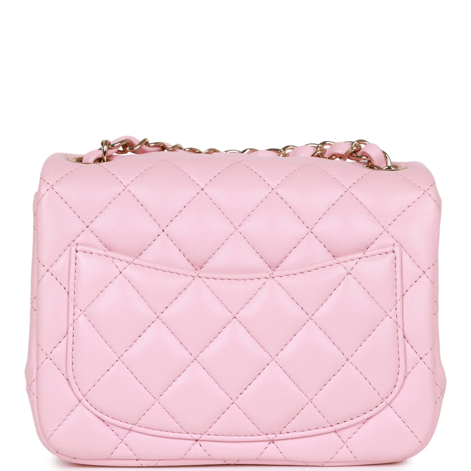 Chanel Mini Square Flap Pink Lambskin Light Gold Hardware