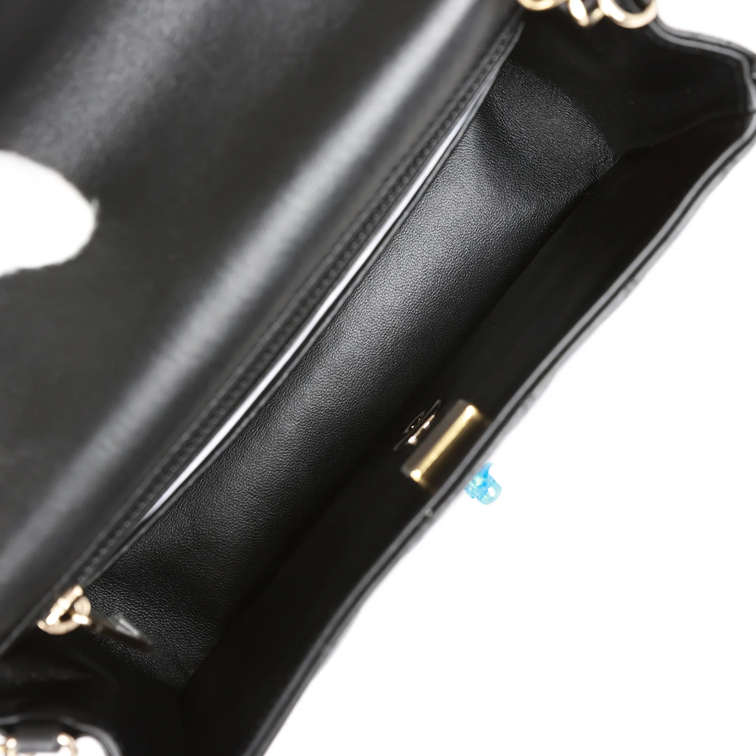 Chanel Mini Rectangular Flap Bag Black Lambskin Light Gold Hardware