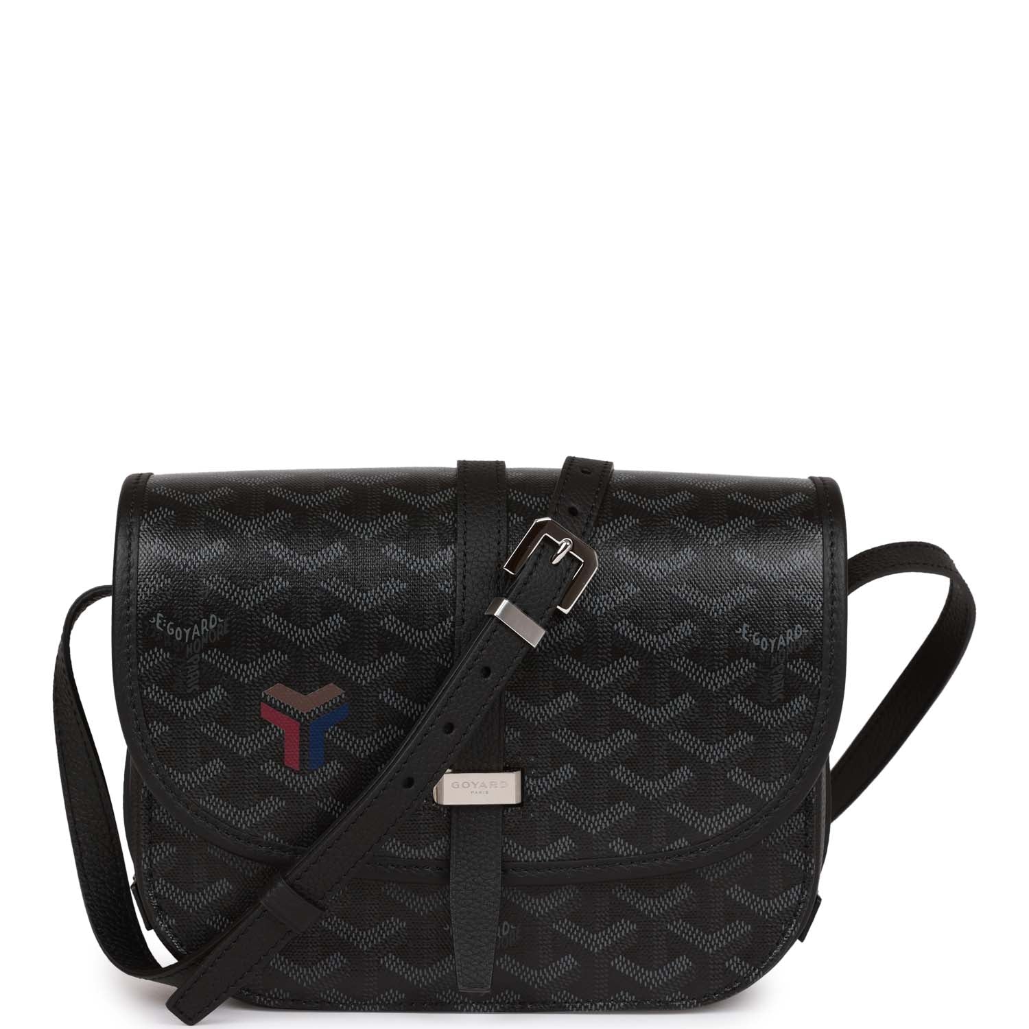 Goyard Belvedere PM Bag Jet Black Goyardine Canvas Silver Hardware