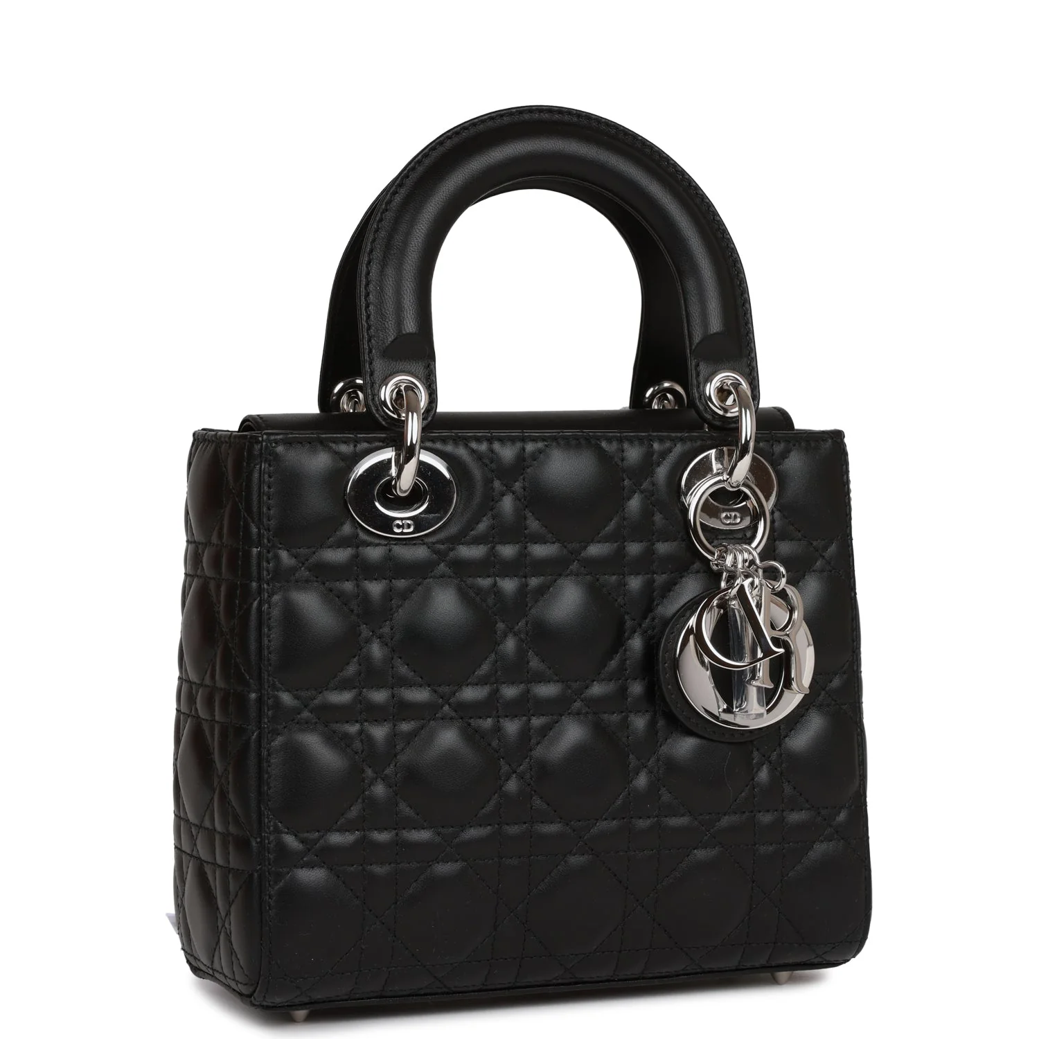 Christian Dior Small ABCDior Lady Dior Tote Black Lambskin Silver Hardware