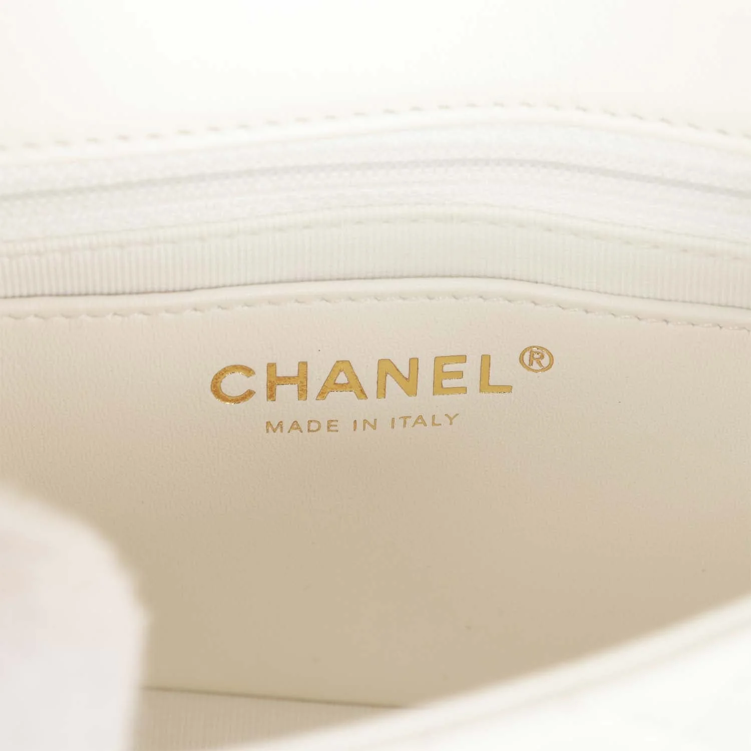Chanel Sweet Mini Square Flap Bag White Lambskin Light Gold Hardware