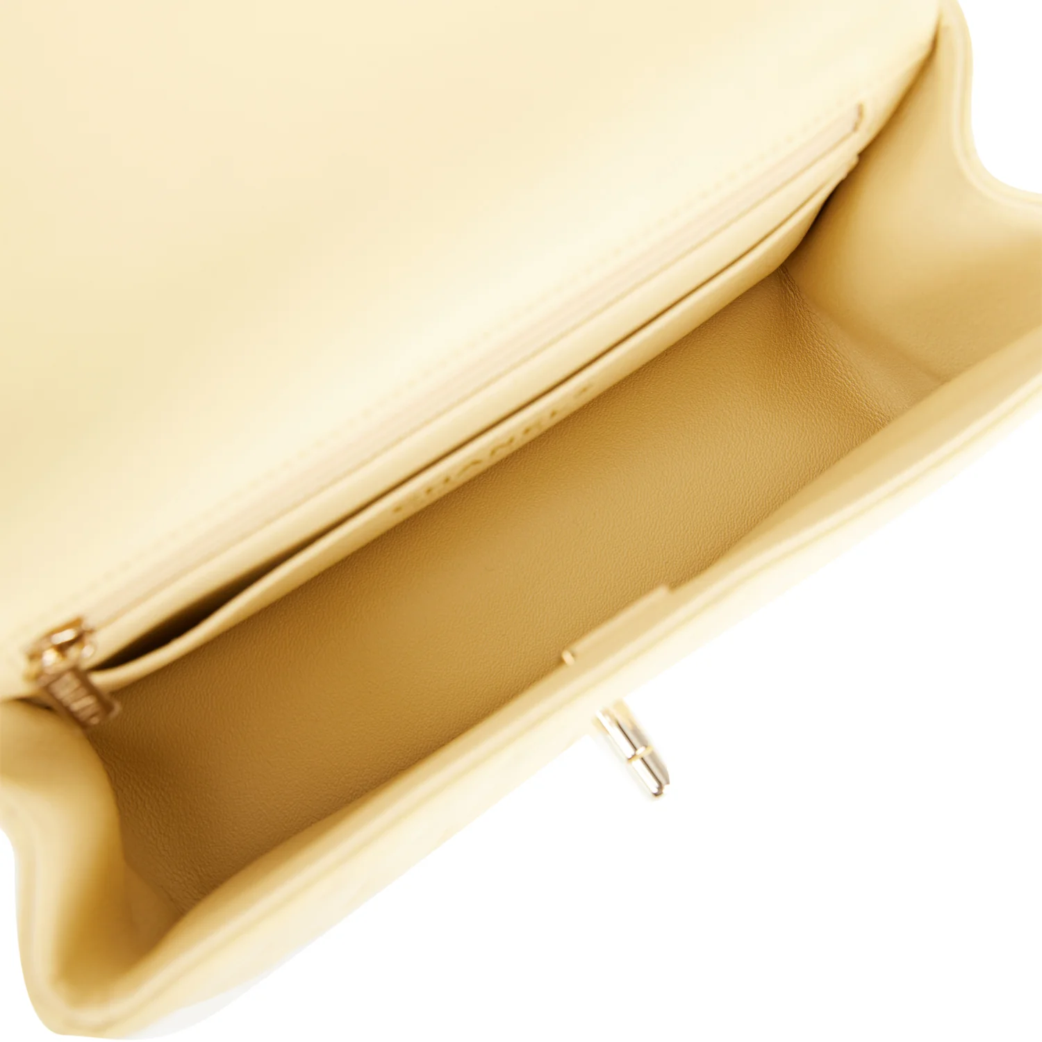 Chanel Mini Rectangular Flap with Top Handle Yellow Lambskin Light Gold Hardware