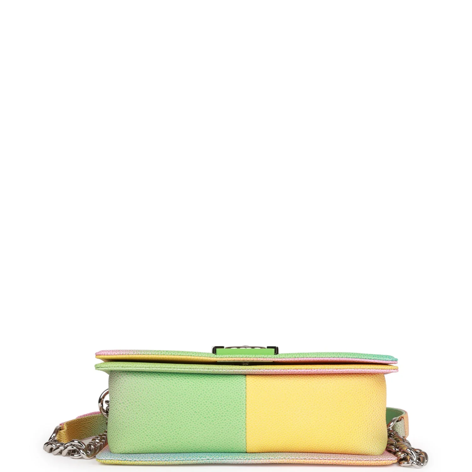 Chanel Medium Boy Bag Rainbow Caviar Silver Hardware