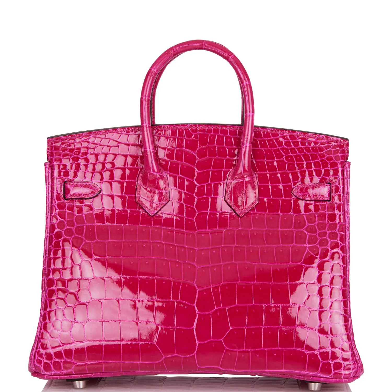 Hermes Birkin 25 Rose Mexico Shiny Porosus Crocodile Palladium Hardware