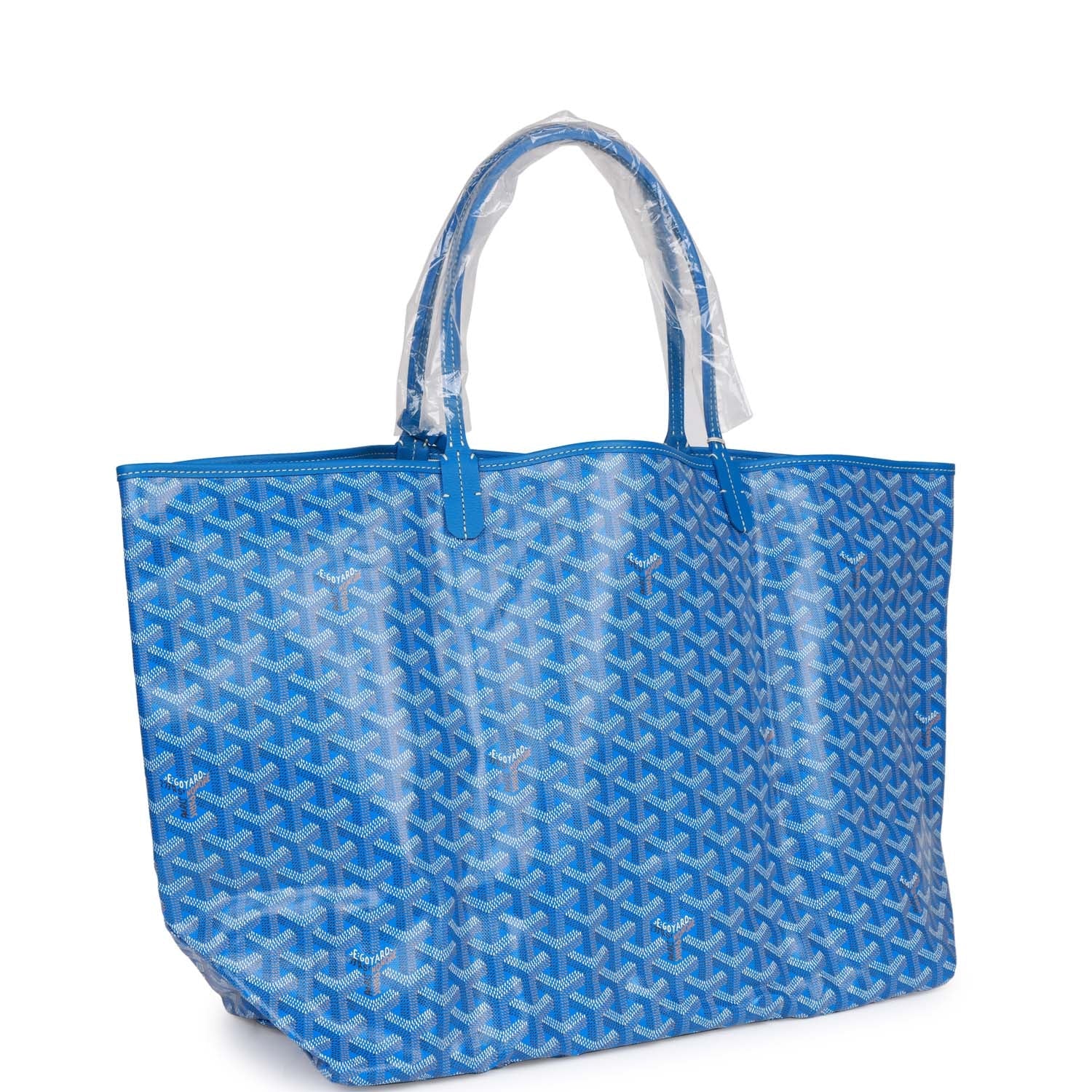 Goyard Goyardine Sky Blue St. Louis GM Tote Bag Silver Hardware