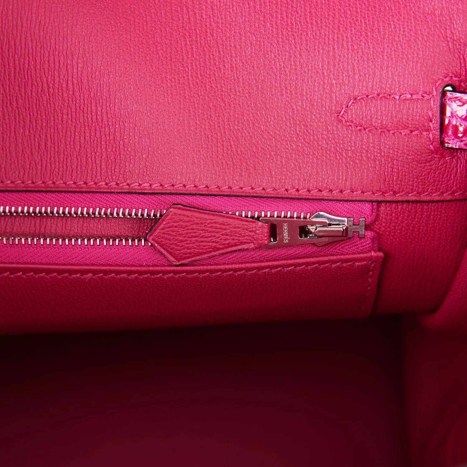Hermes Birkin 25 Rose Mexico Shiny Porosus Crocodile Palladium Hardware